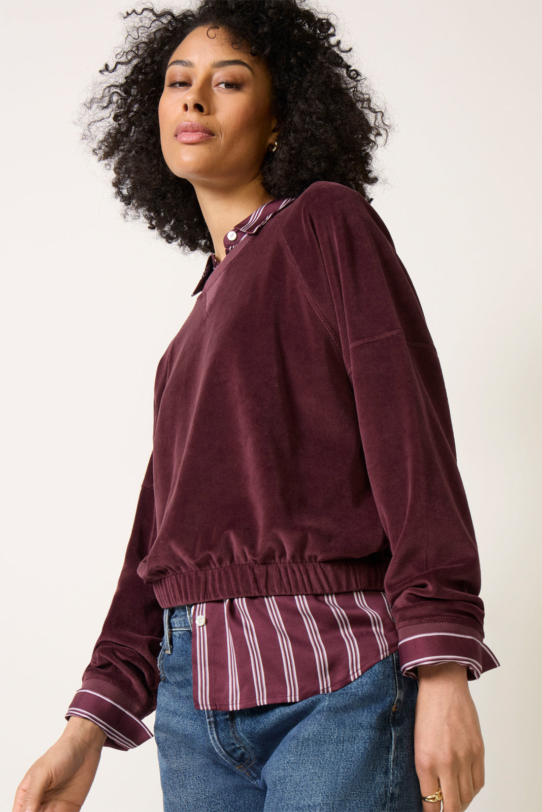 Lucy Velour Crew Sweatshirt