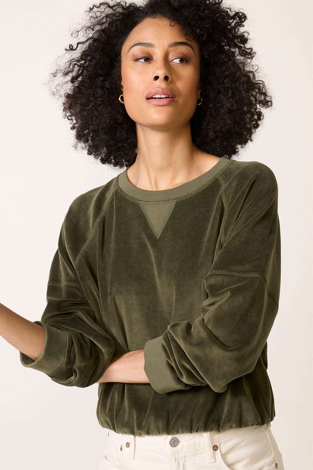Lucy Velour Crew Sweatshirt