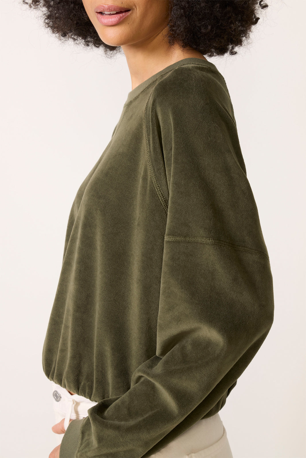 Lucy Velour Crew Sweatshirt