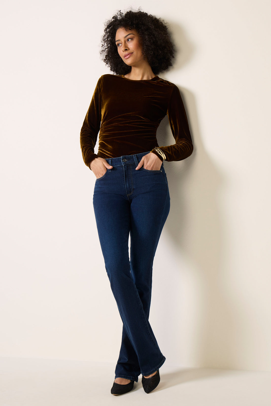Tess Velour Draped Top
