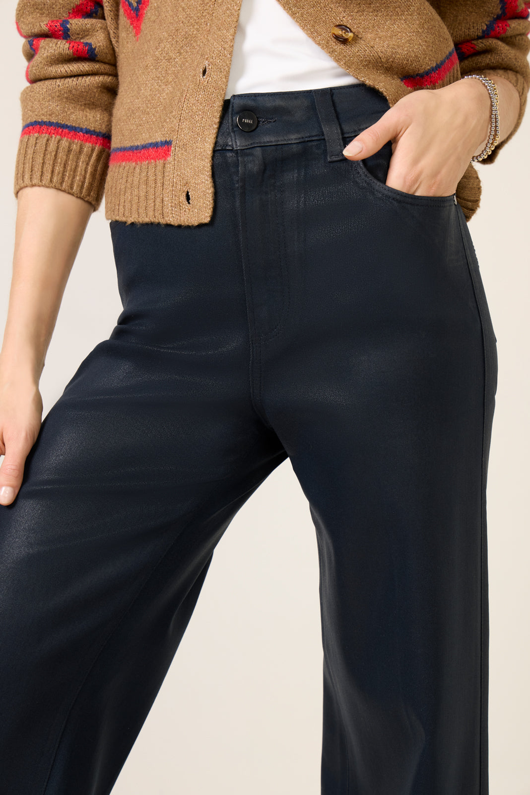 Coated Anessa Wide Leg Pant