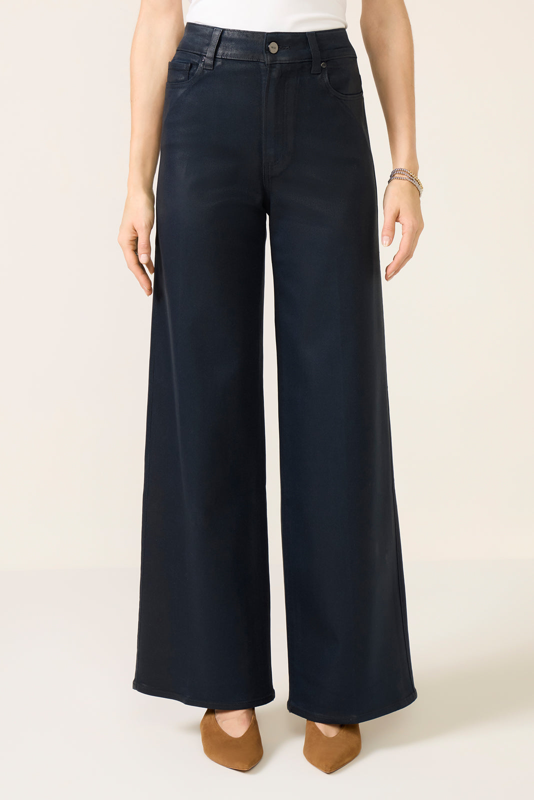 Coated Anessa Wide Leg Pant