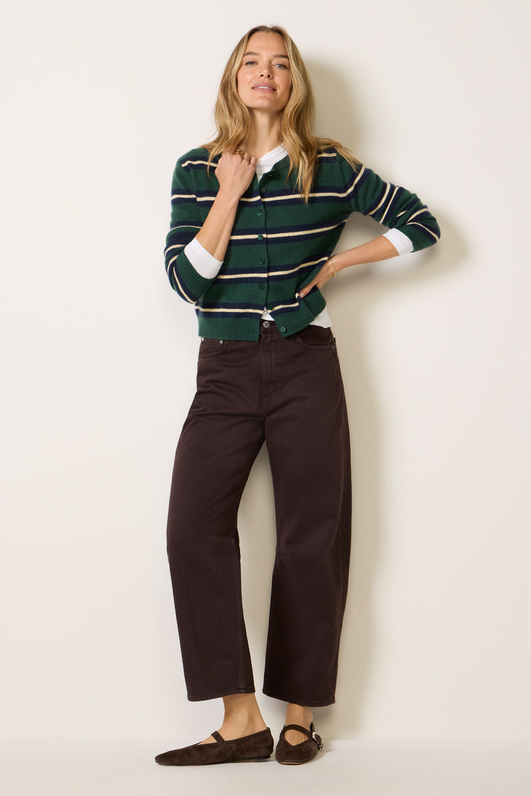 Clara Cashmere Crew Cardigan