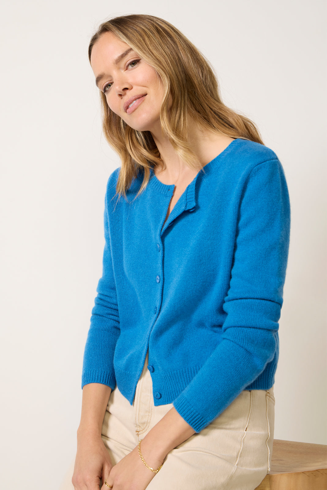 Clara Cashmere Crew Cardigan