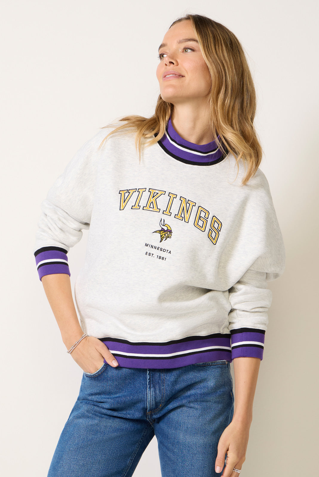 Fleece Mockneck Crew Pullover