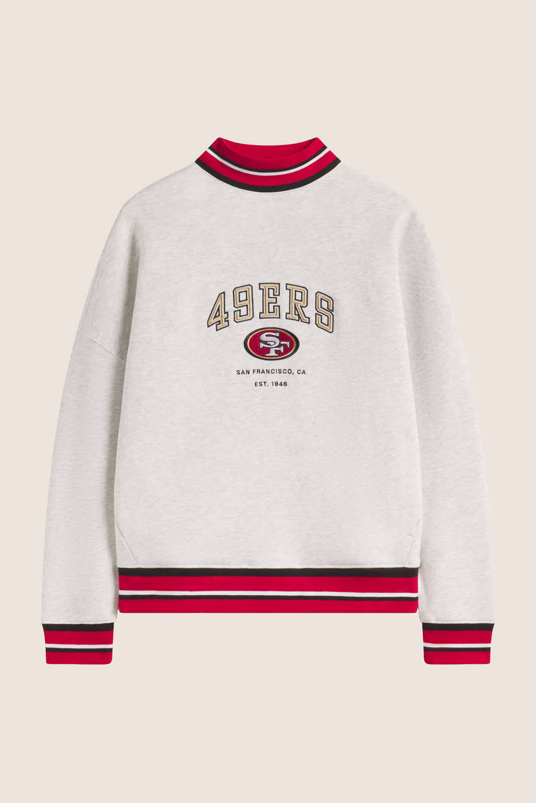 Fleece Mockneck Crew Pullover
