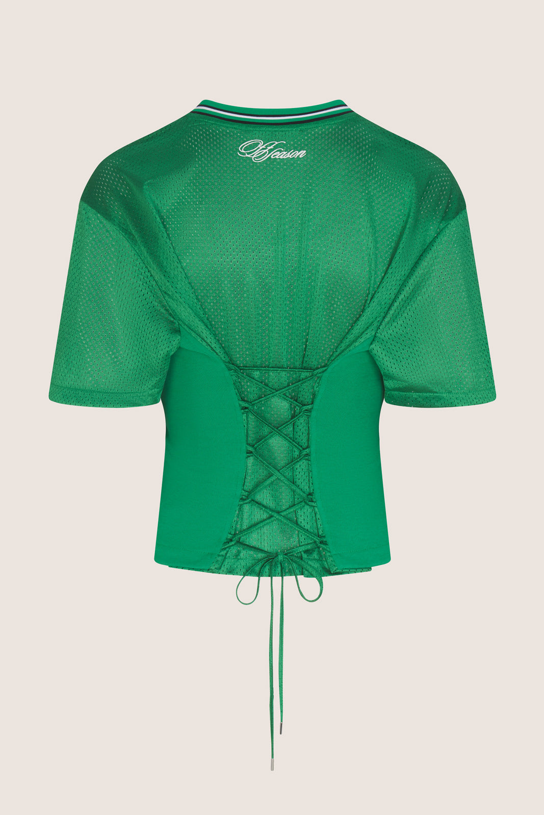Femme V Neck Lace Back Tee