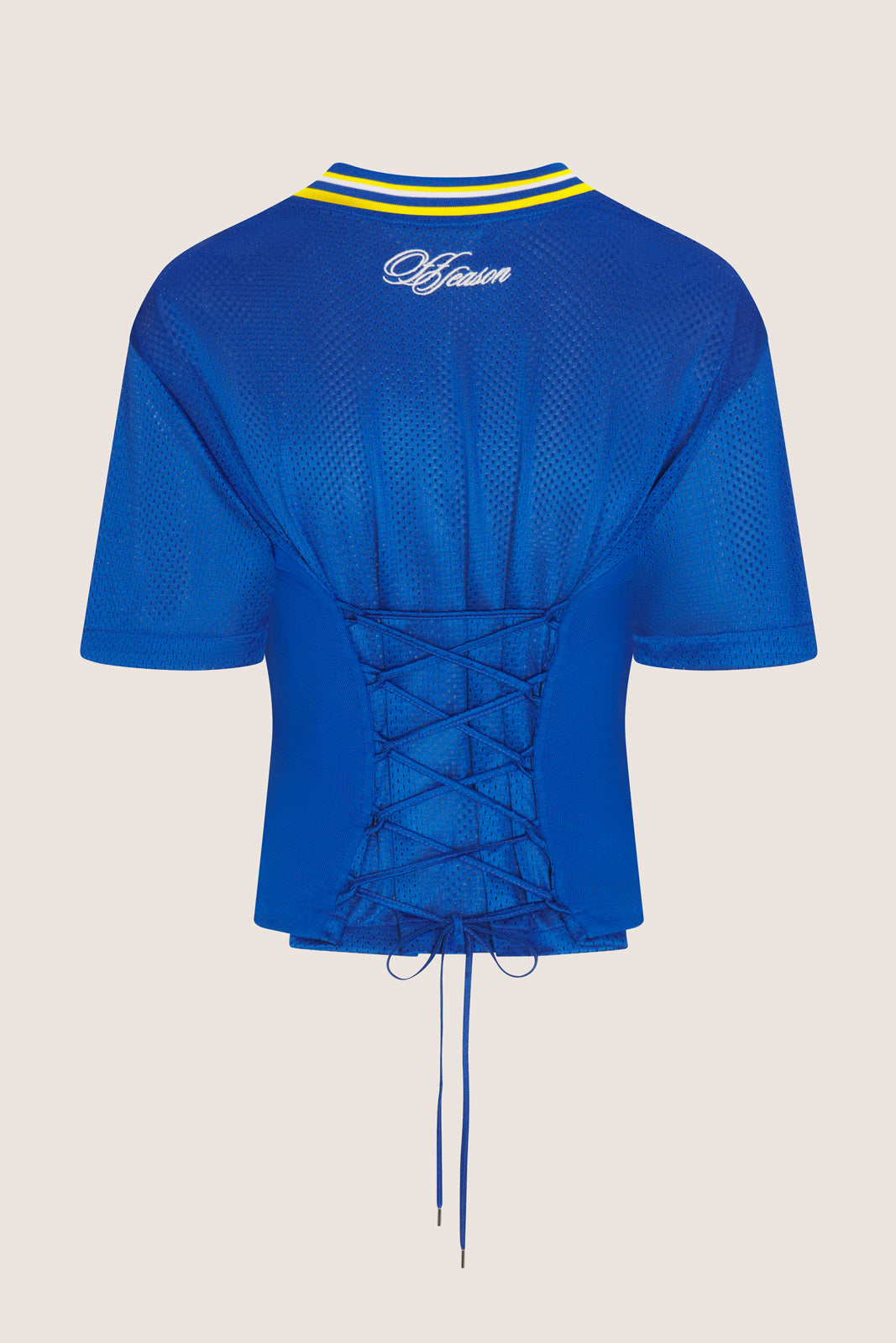 Femme V Neck Lace Back Tee