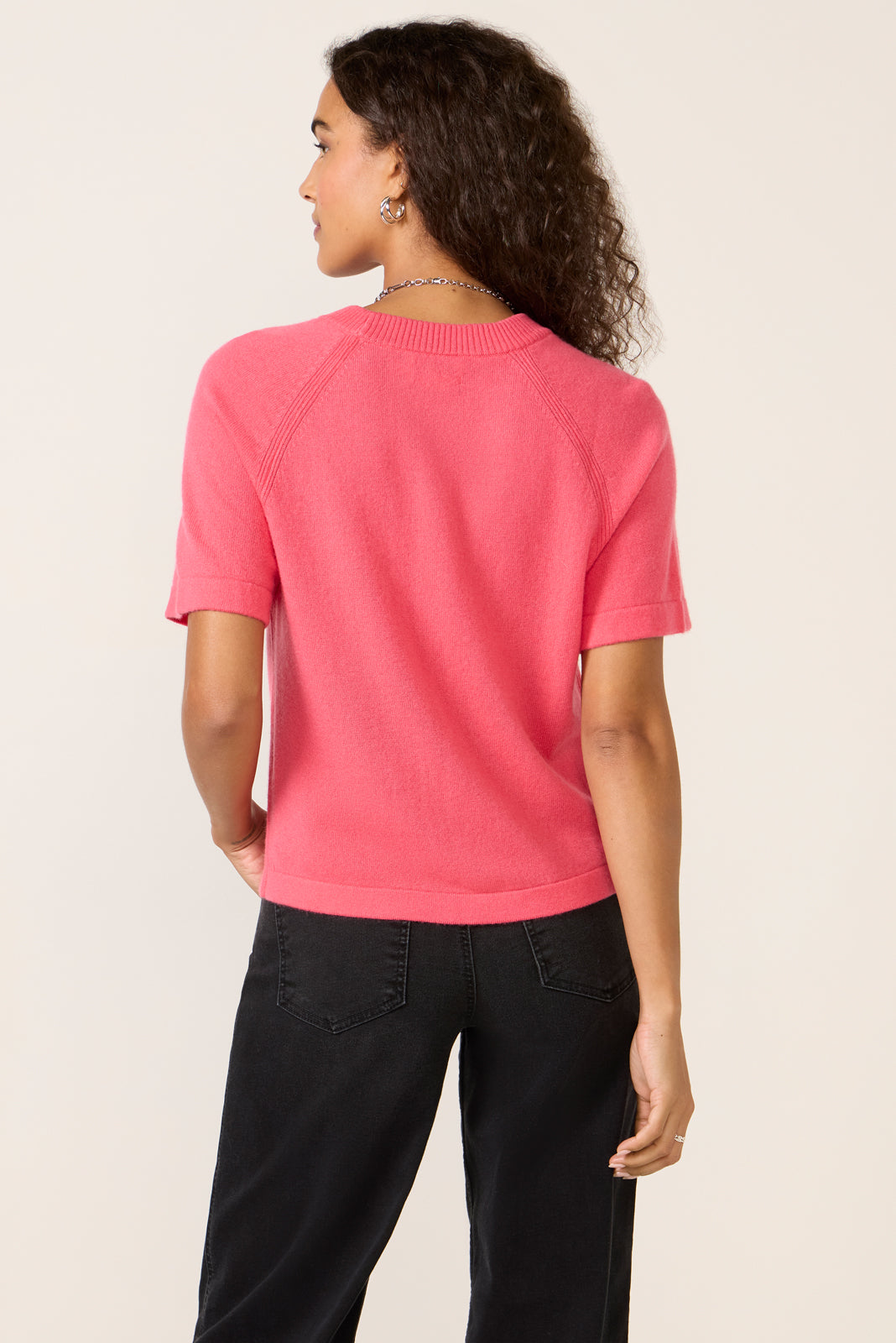 Katie Short Sleeve Raglan Cashmere Tee