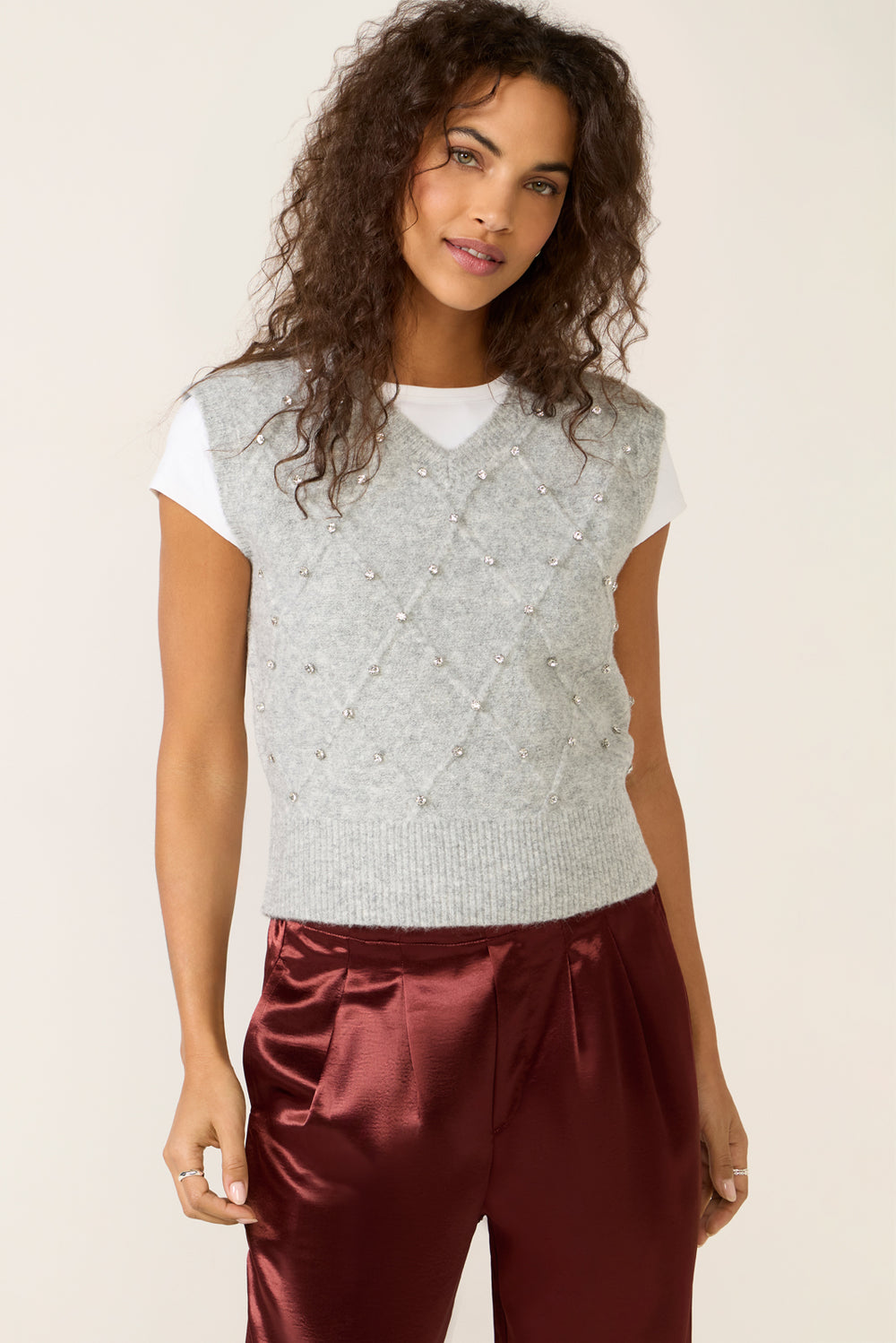 LnA Oren Ribbed Top - Chocolate main image 0