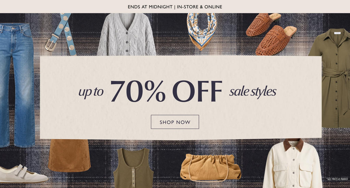 Up to 70% Off Sale Styles, Ends at Midnight