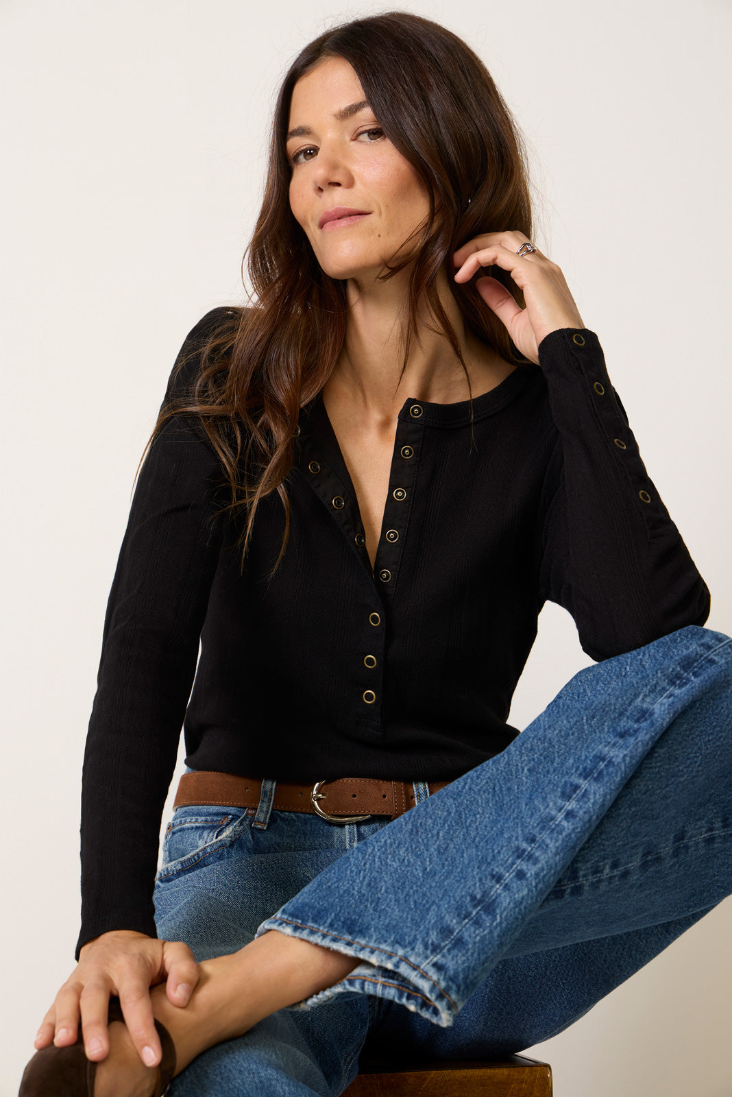 Pointelle Henley Top