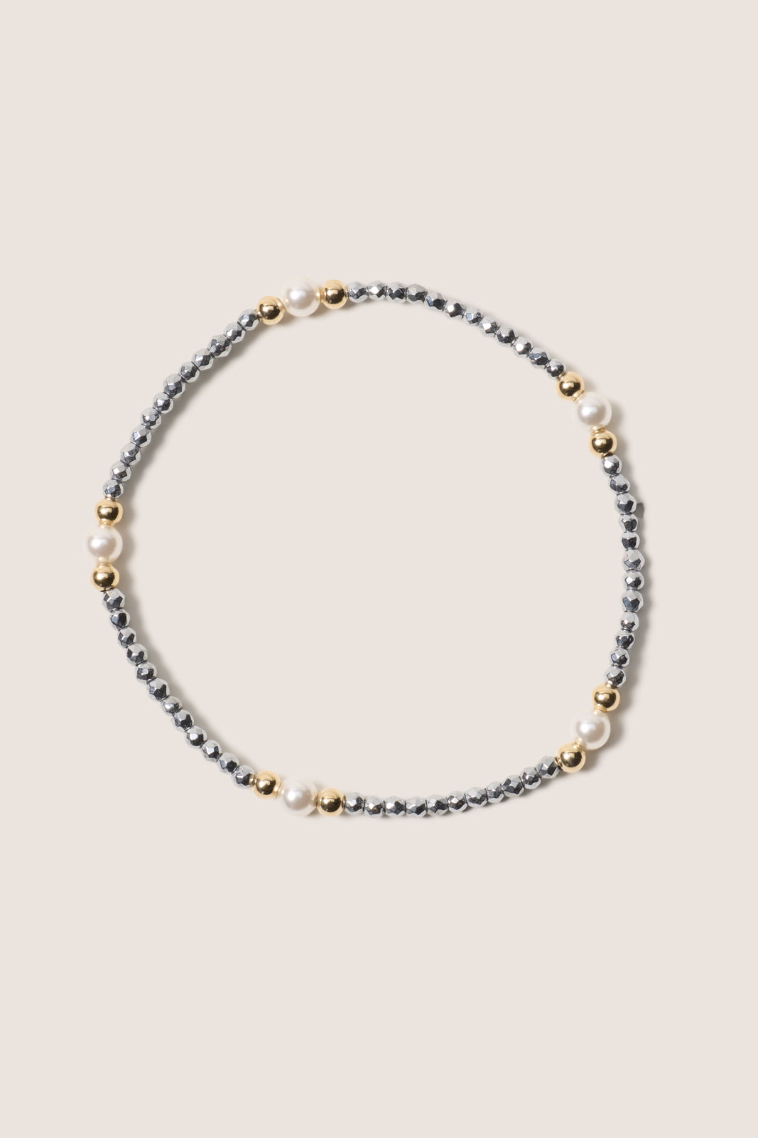 Purpose Pearl 4mm Silver Hematite Bracelet
