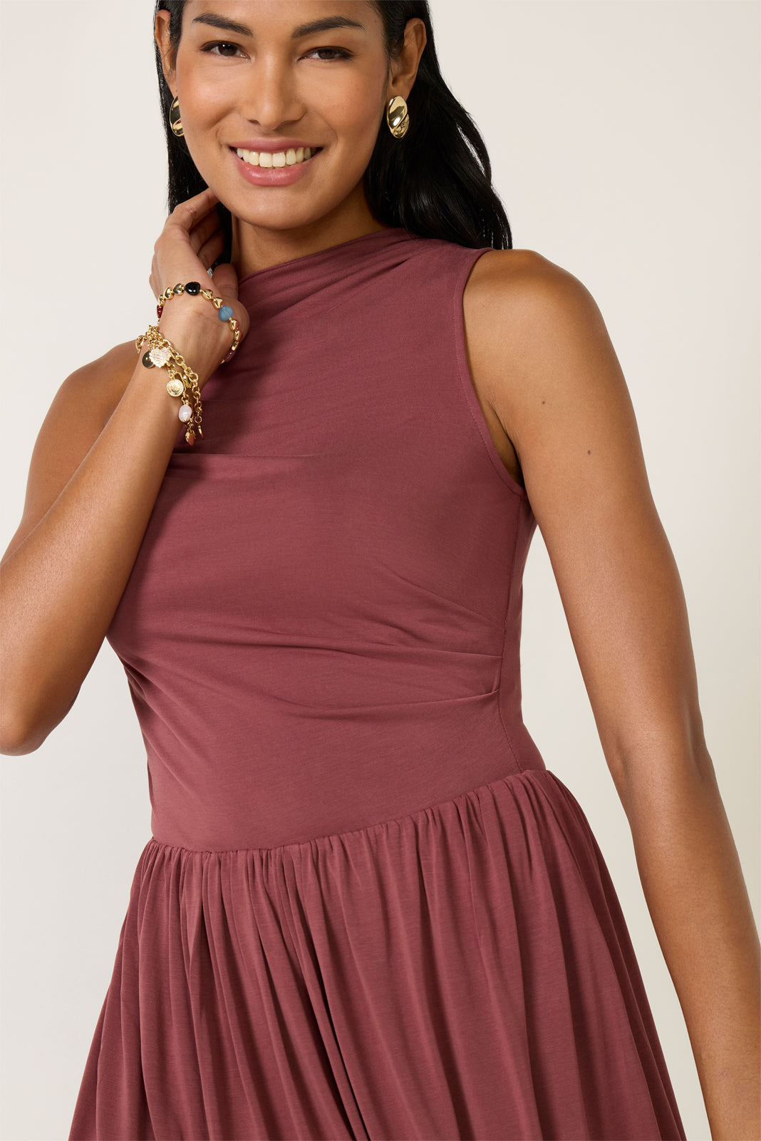 Brina Draped Jersey Dress