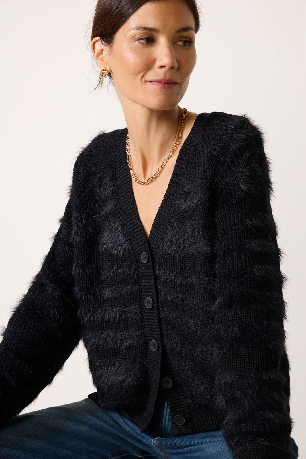 Jacquelyn Fuzzy Cardigan