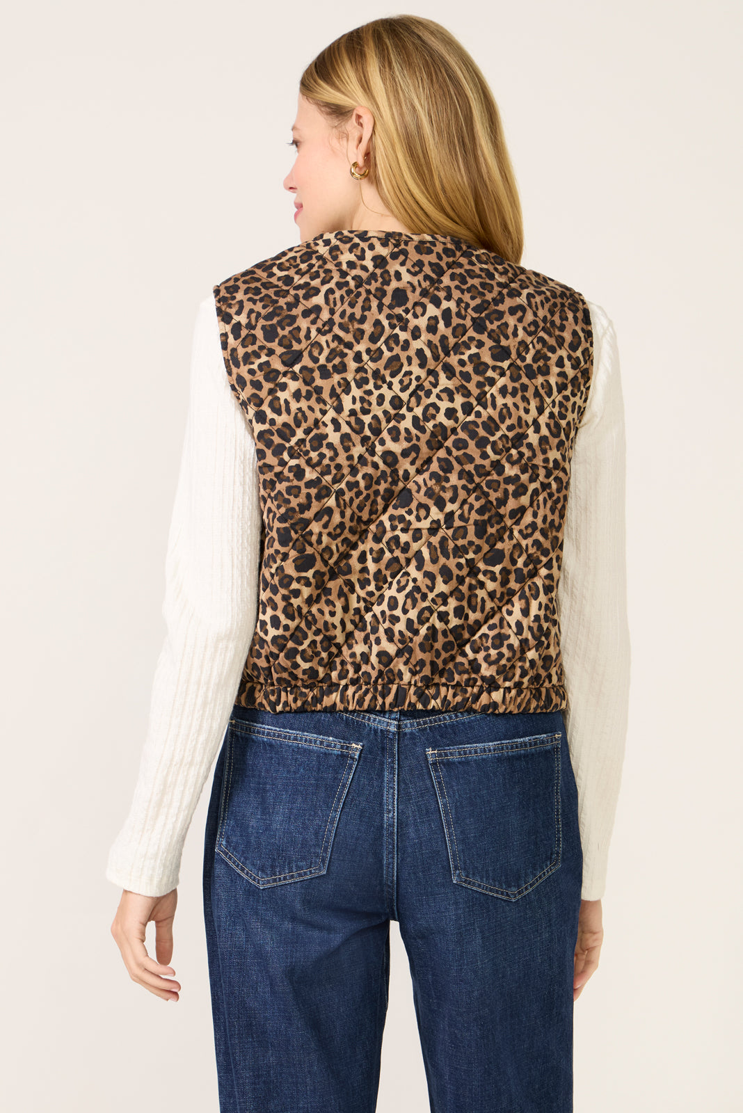 Theo Quilted Leopard Vest