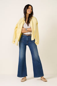 Hustler Roller Patch Pocket Skimp Wide Leg Jean