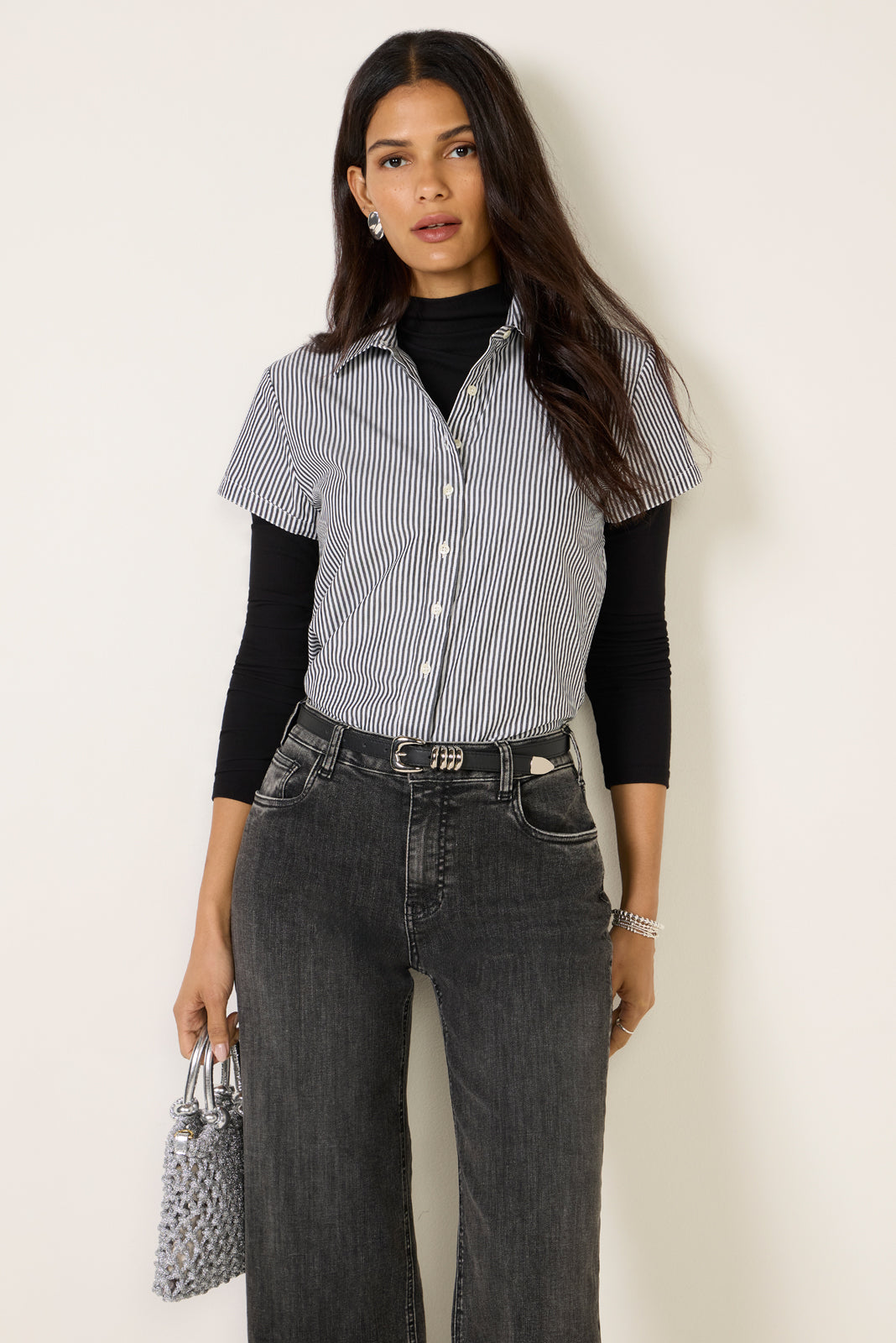 Boxy Crop Short Sleeve Shirt