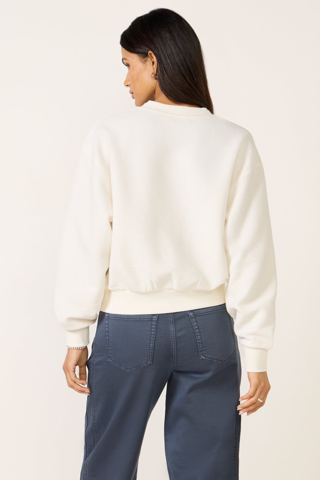 Split Neck Ribbed Top