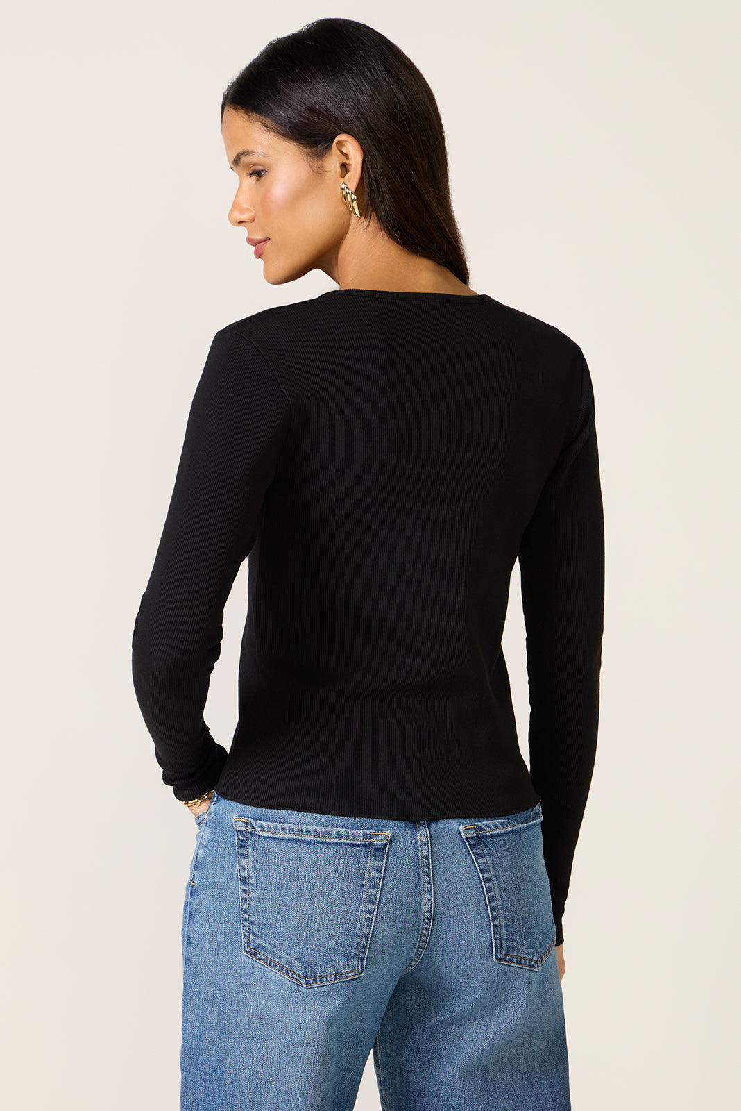 Ribbed Button Up Top