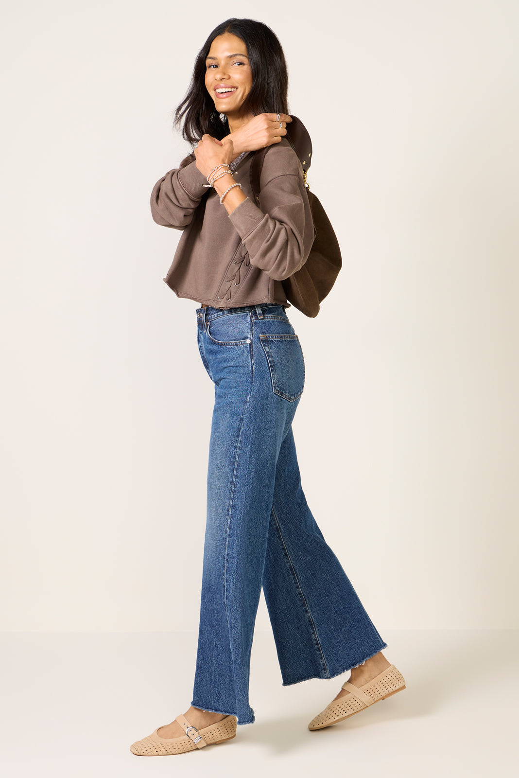 Amelia Side Lace Up Sweatshirt