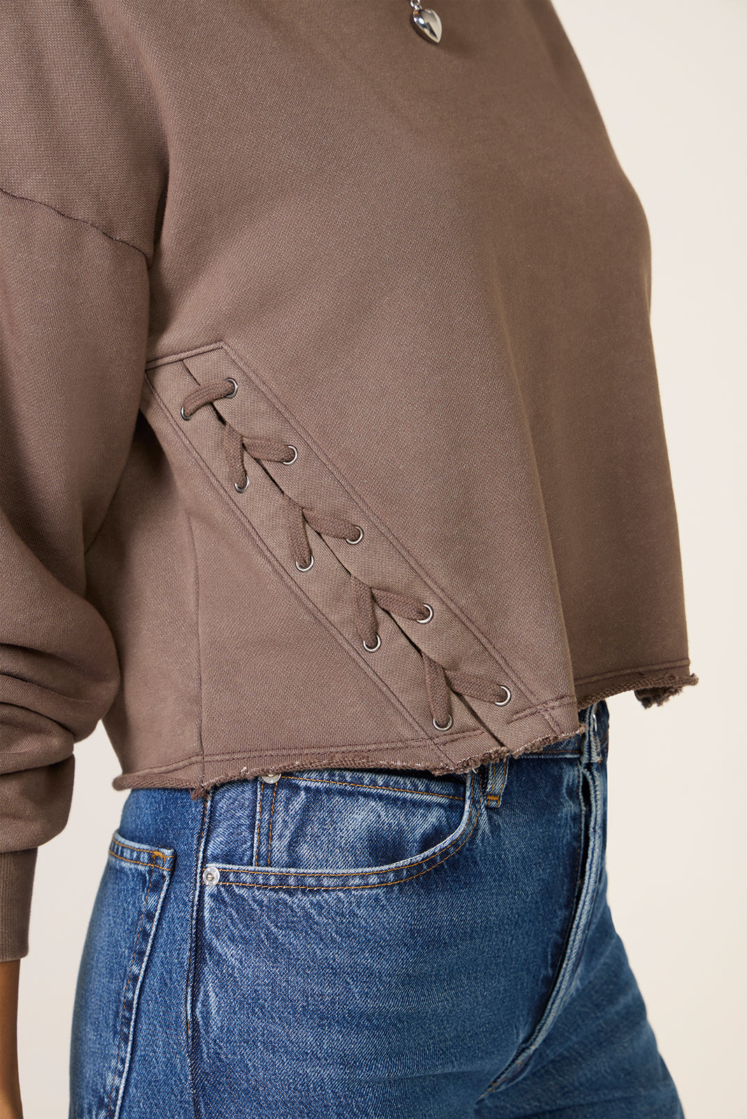 Amelia Side Lace Up Sweatshirt