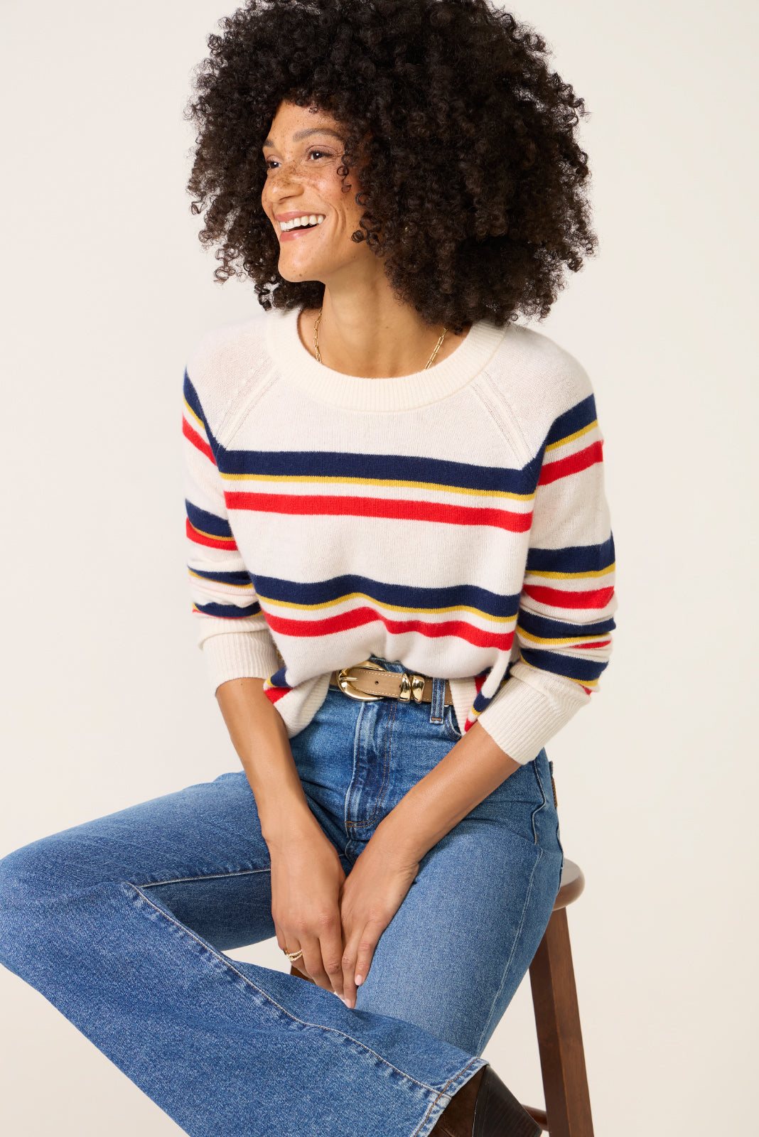 Ruth Multi Stripe Cashmere Sweater
