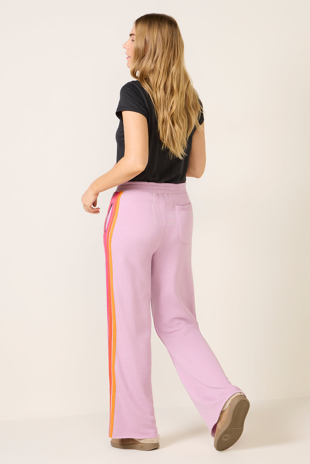 5 Stripe Wide Leg Sweatpant
