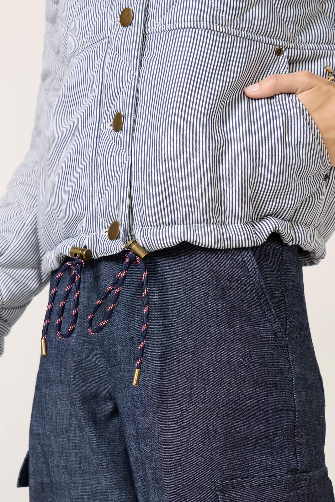 Anya Railroad Stripe Quilted Jacket