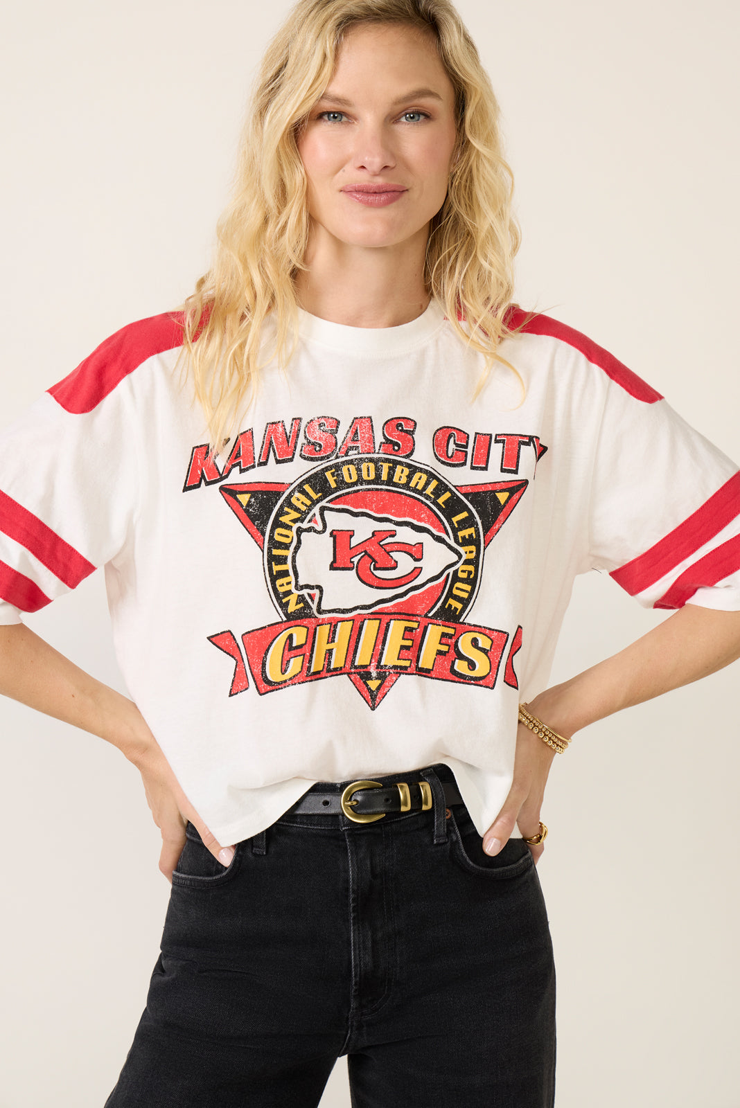 Chiefs Striped Crop Tee