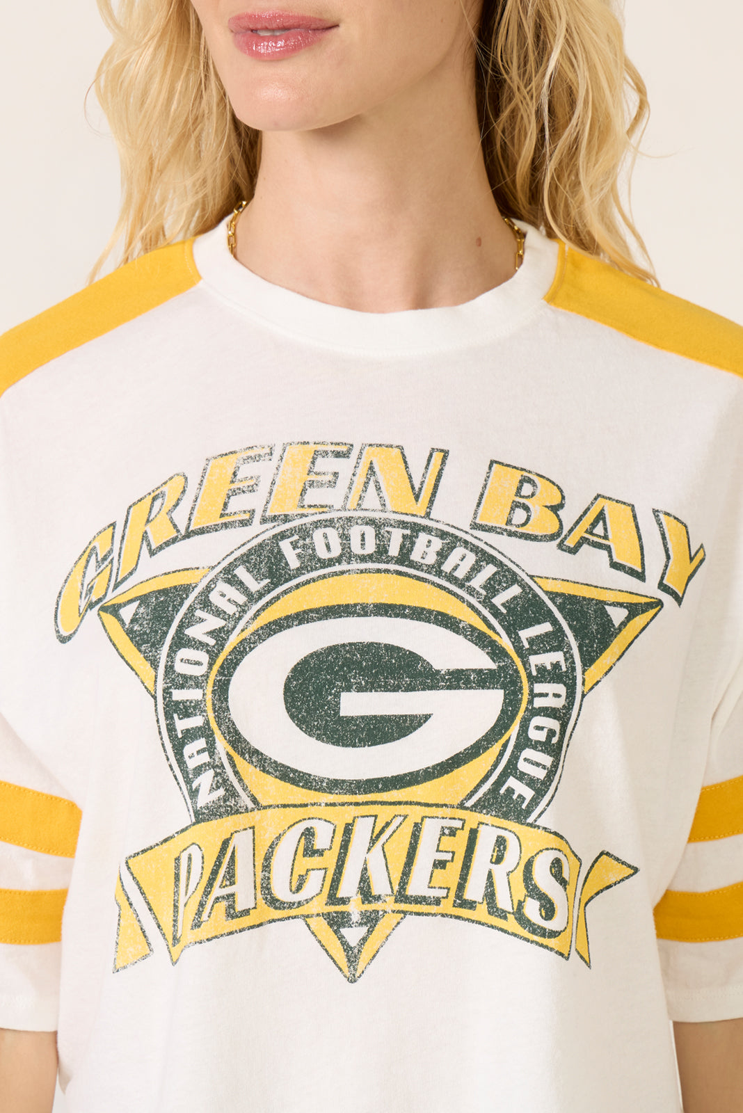 Packers Striped Crop Tee