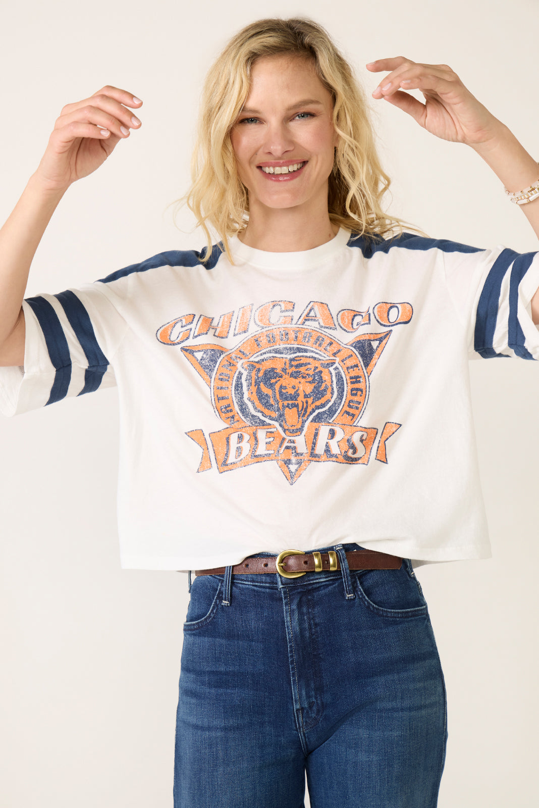 Bears Striped Crop Tee