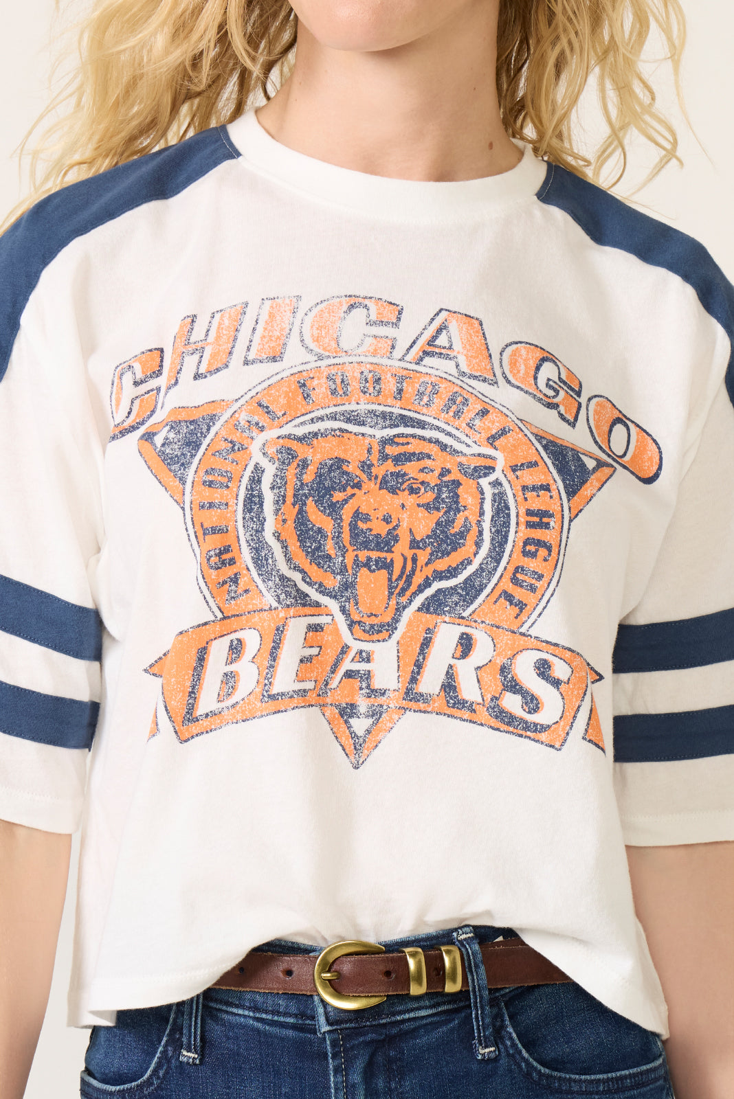 Bears Striped Crop Tee