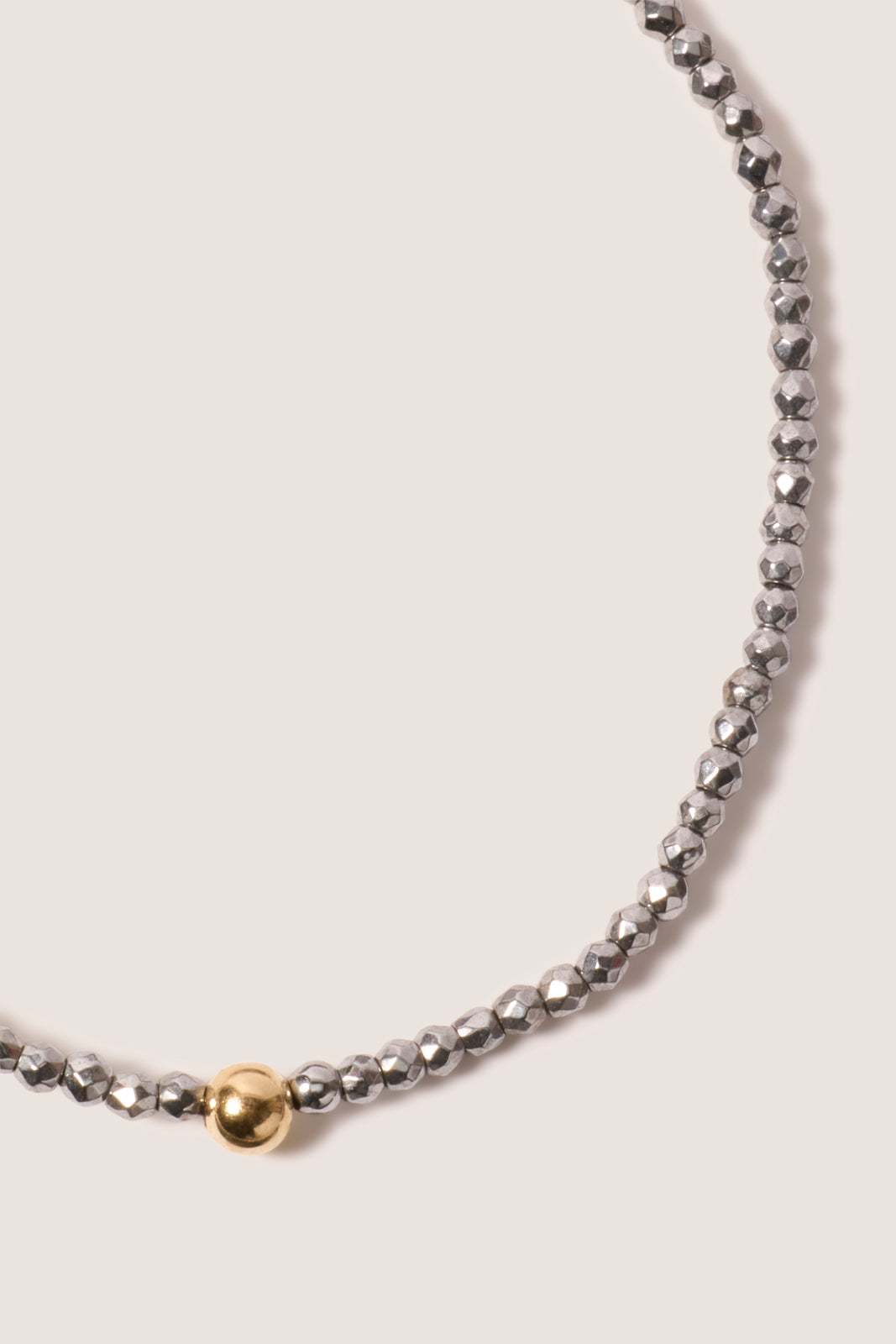 Silver Faceted Hematite 2mm Bead Bracelet