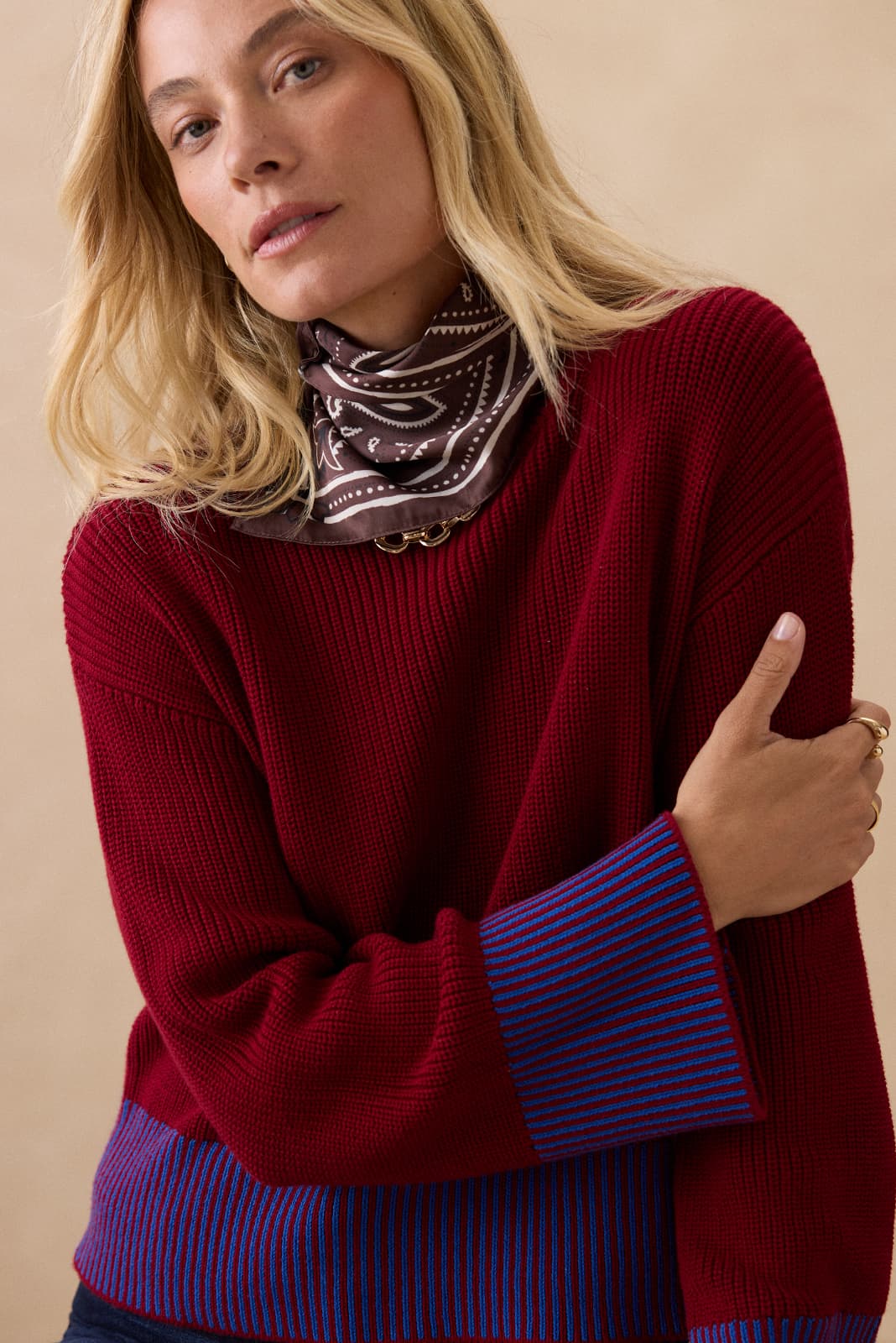 Sienna Stripe Rib Pullover