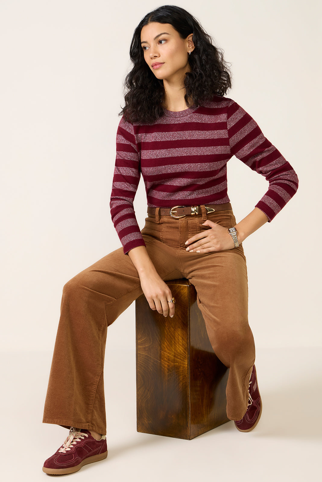 Brushed Rilo Lurex Stripe Top