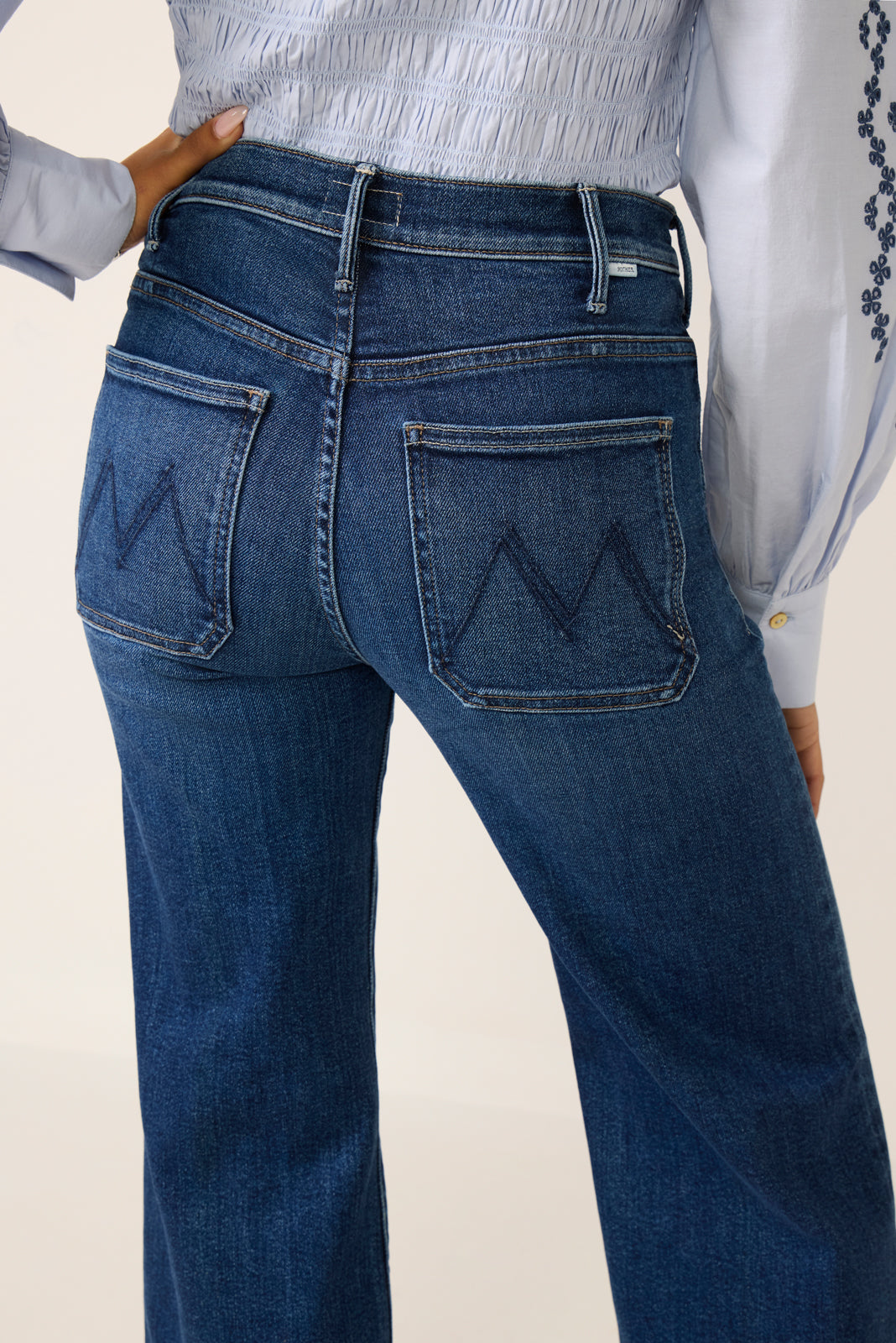 Petite Lil Hustler Roller Patch Pocket Skimp Wide Leg Jean