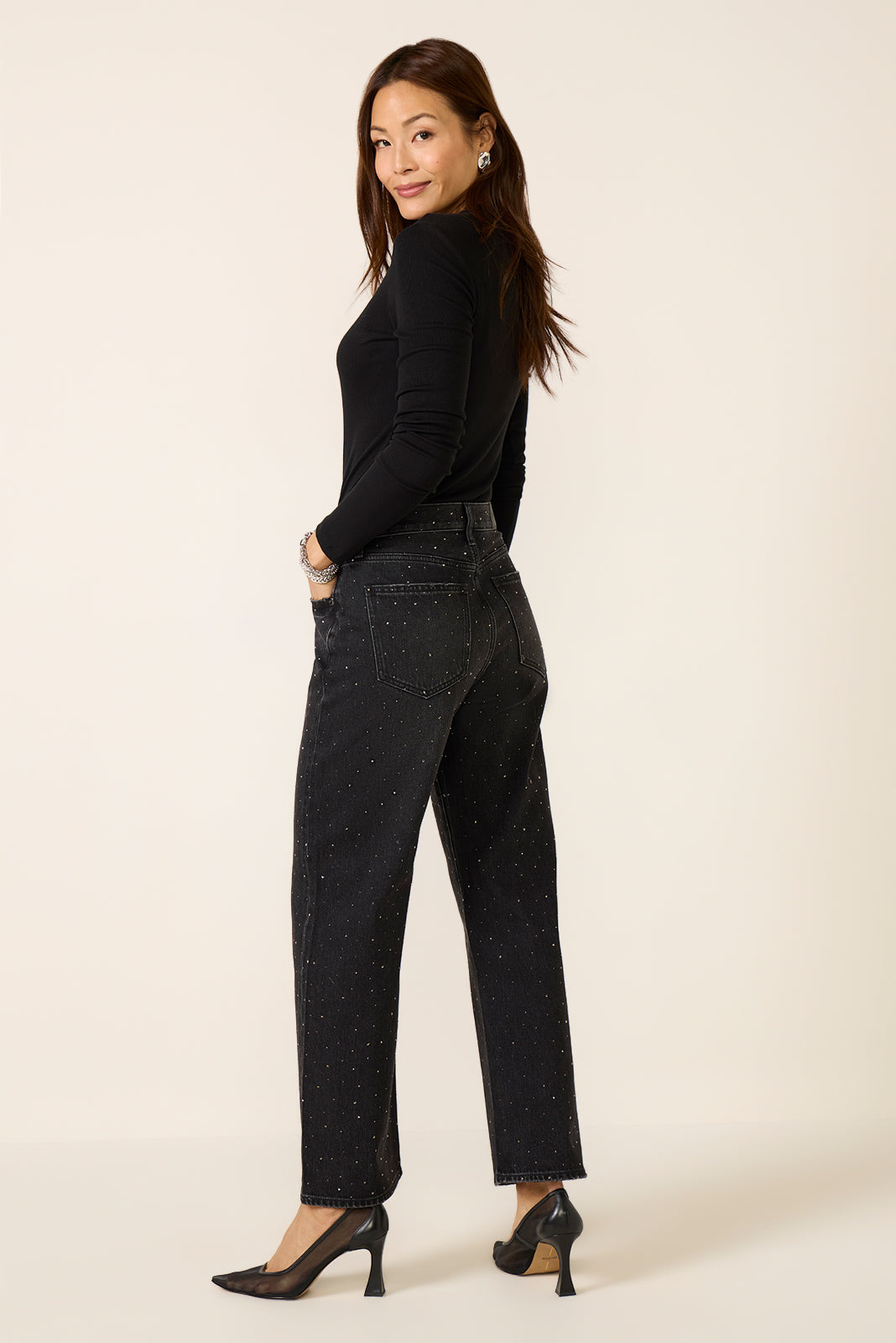 Lexi Sparkle Barrel Jean