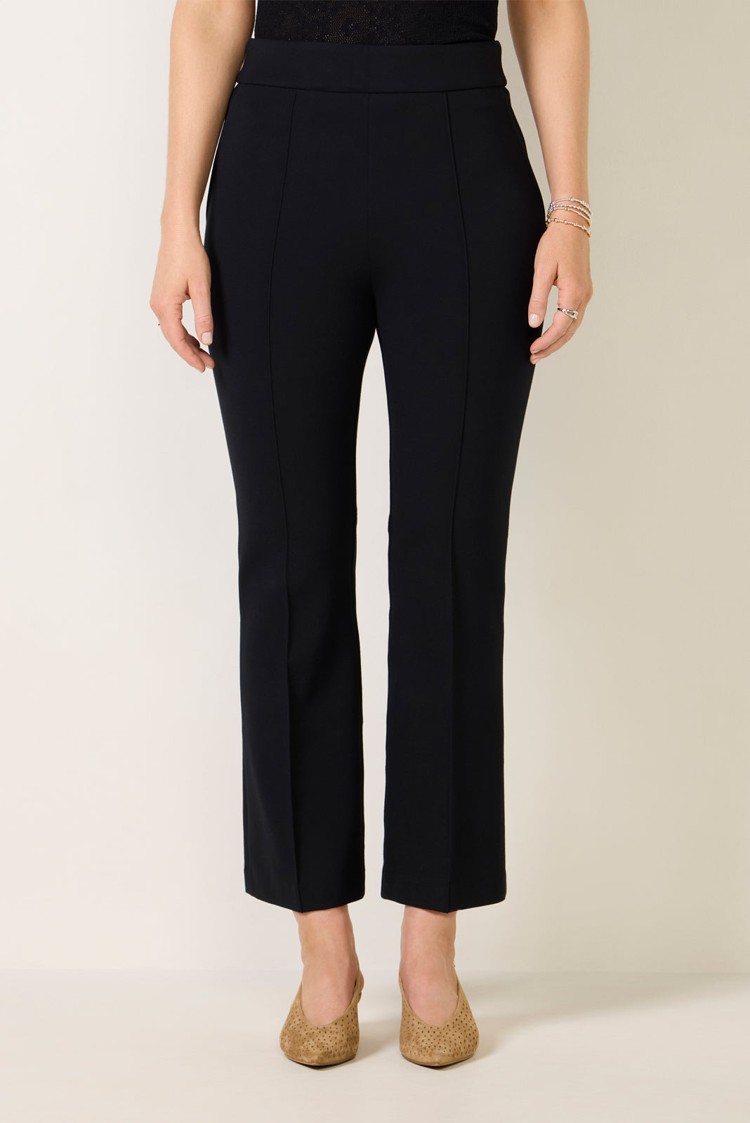 Pintuck Kick Flare Ponte