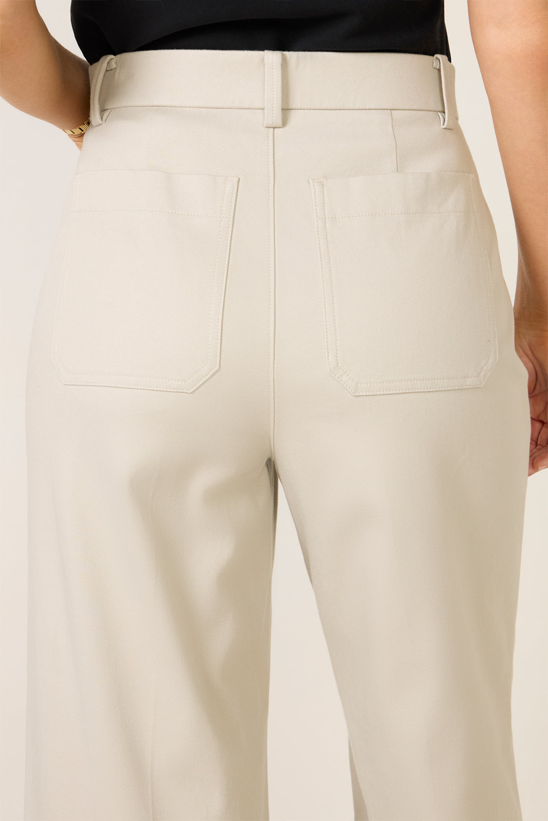 Stretch Twill Patch Pocket Wide Leg