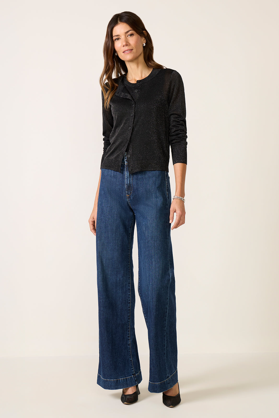 Casey Sheer Metallic Cardigan