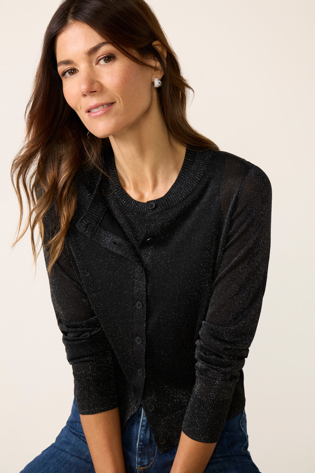 Casey Sheer Metallic Cardigan