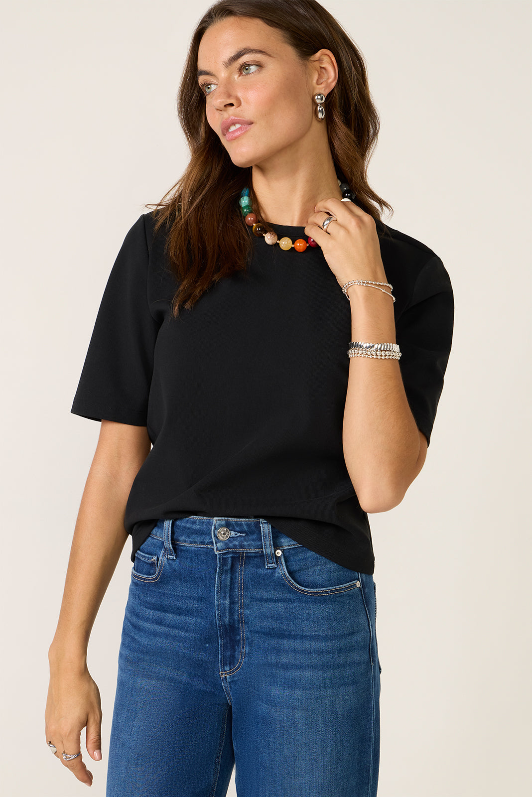 Short Sleeve Crewneck Elbow Tee