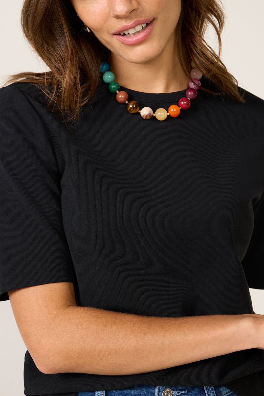 Short Sleeve Crewneck Elbow Tee