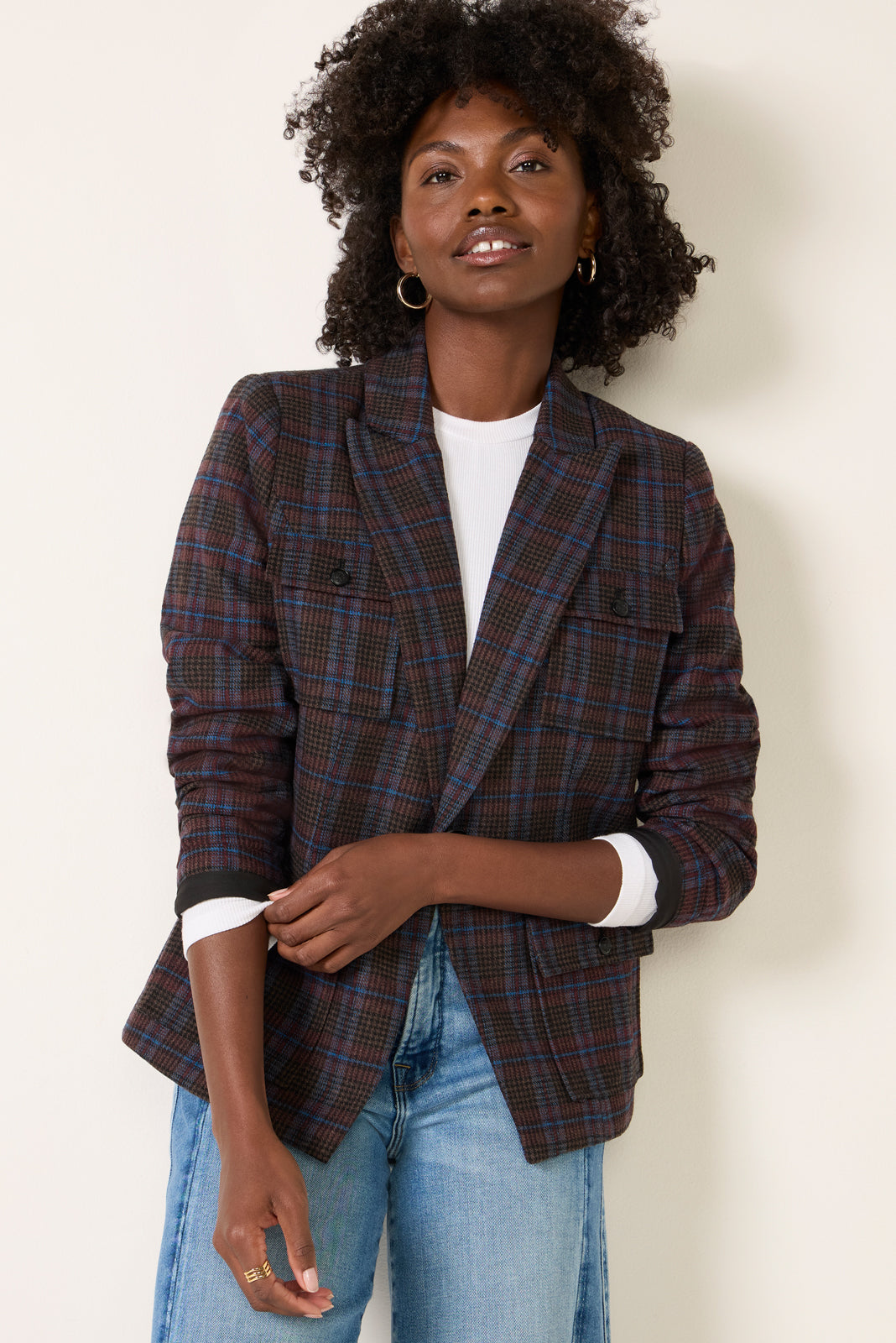 Jackie Plaid Blazer