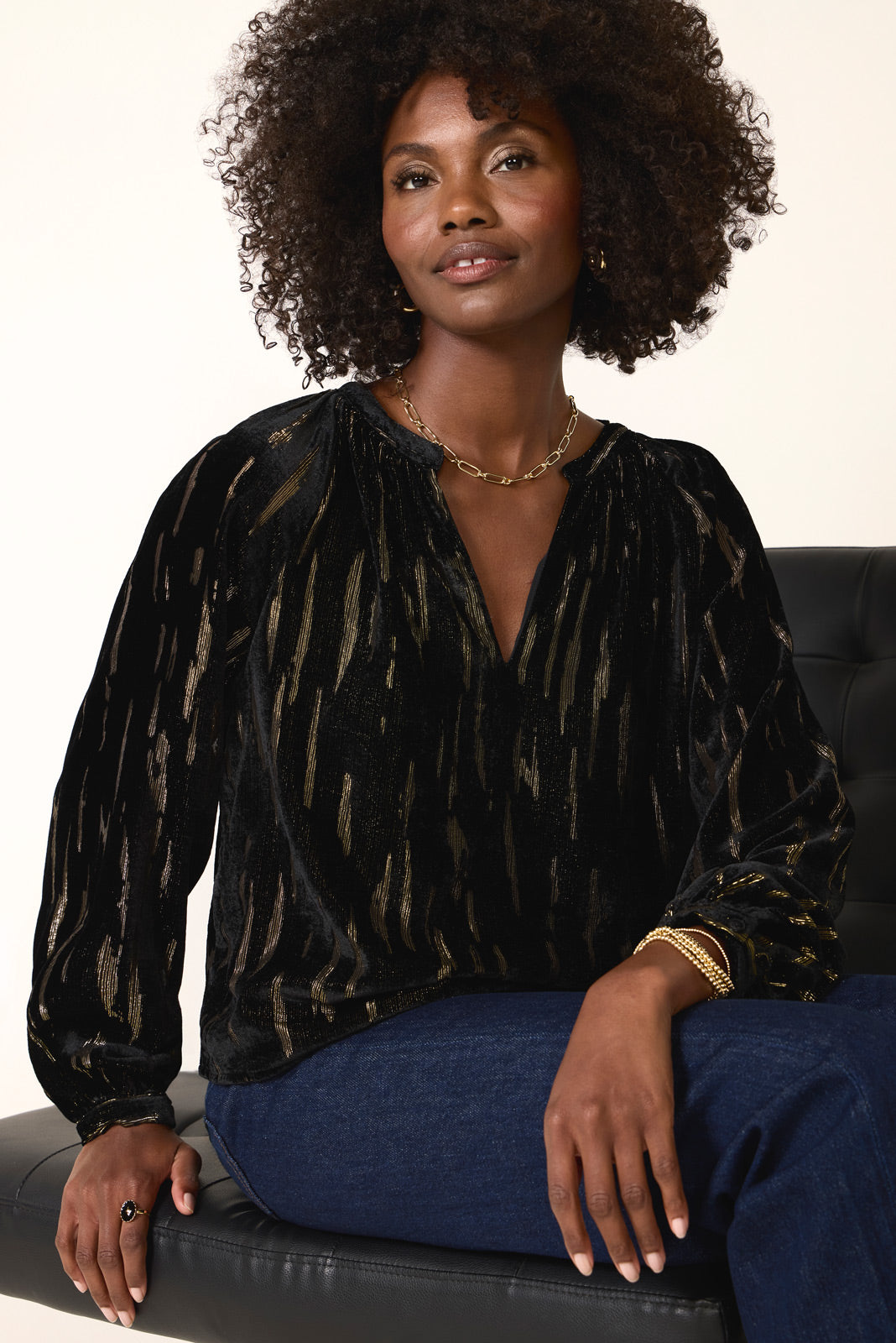 Lucy Velvet Burnout Blouse