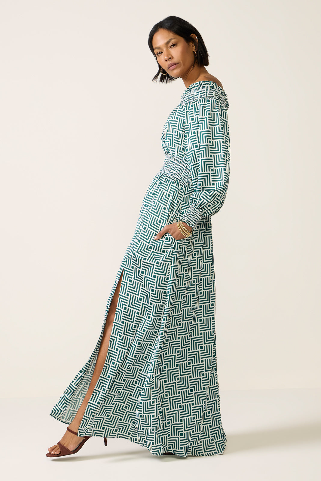 Hailey Off the Shoulder Maxi Dress