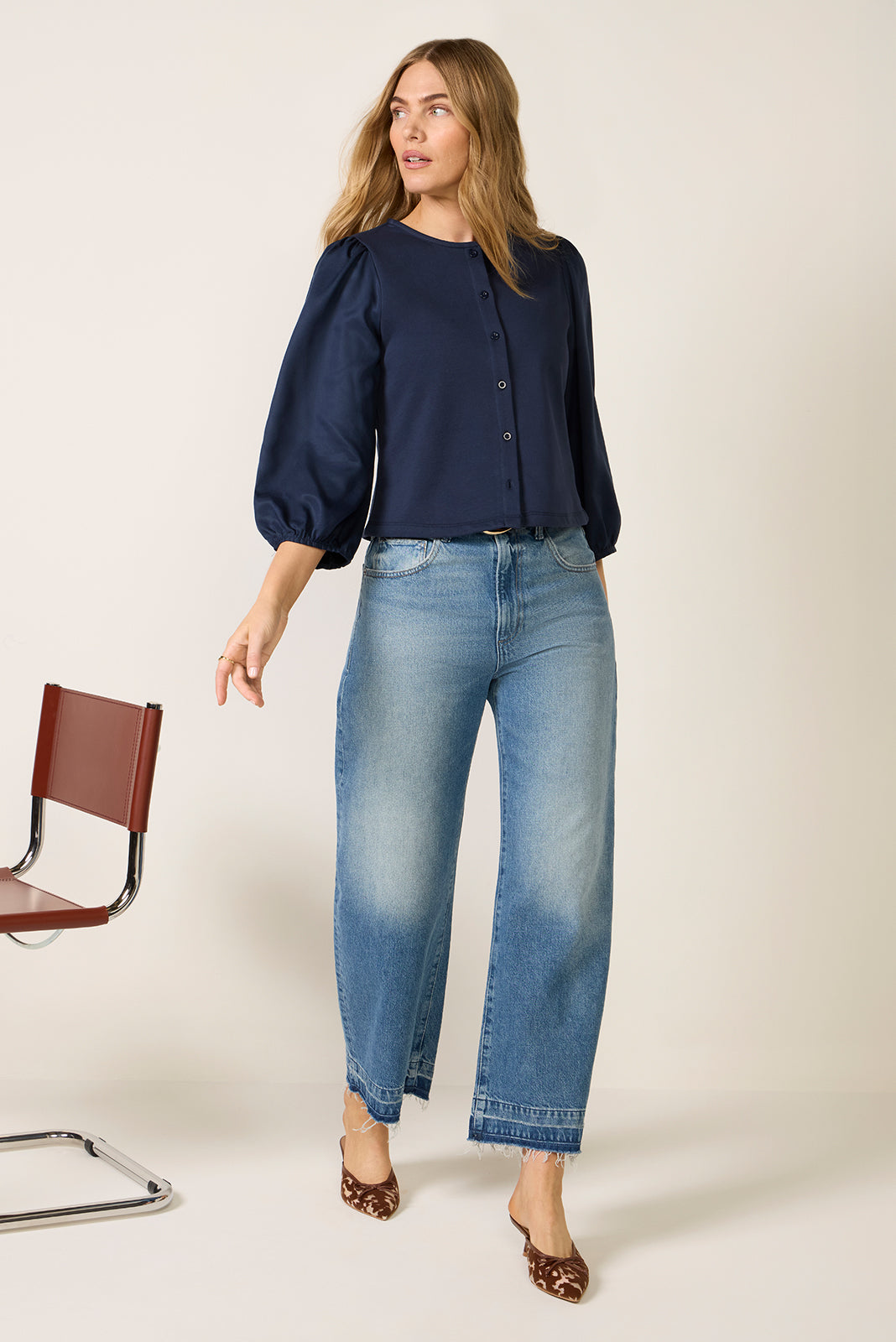 Caelyn Mixed Media Top