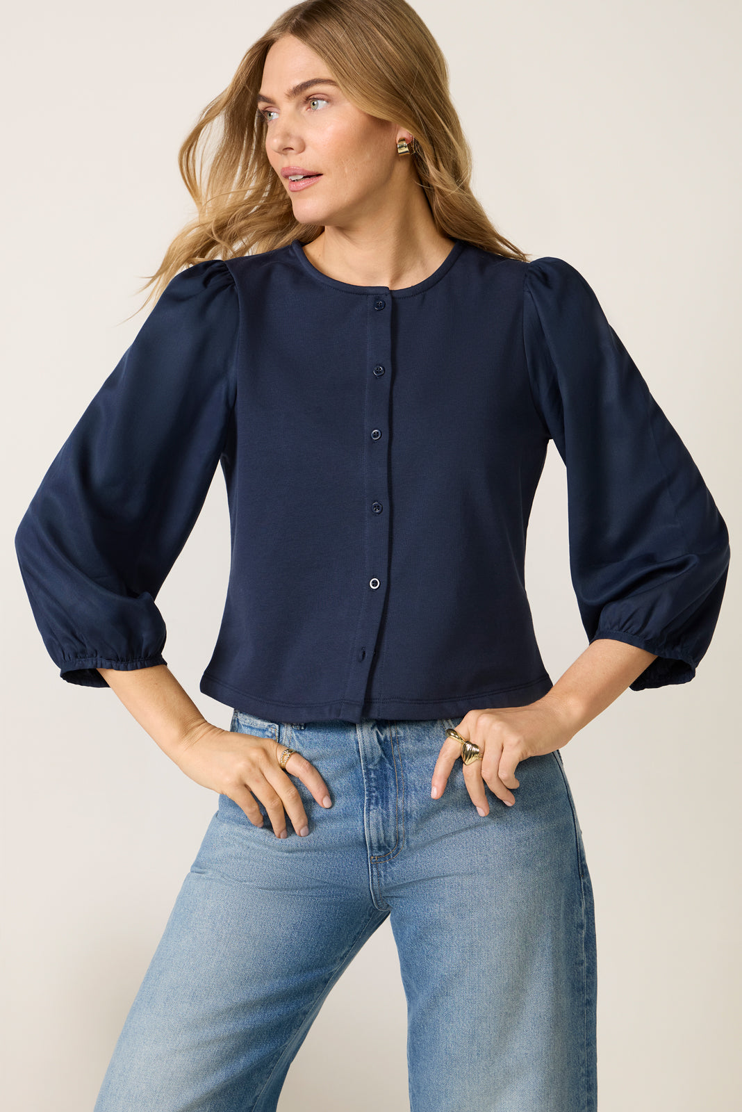 Caelyn Mixed Media Top