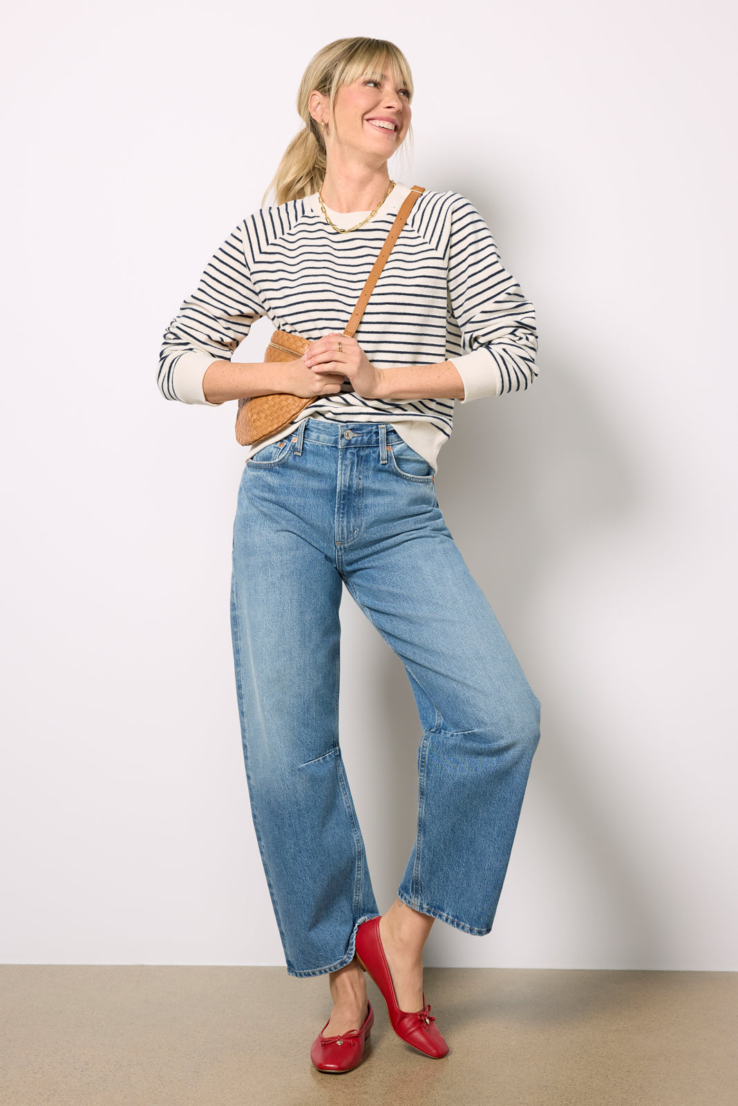 Theron Sailor Stripe Terry Sweatshirt